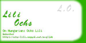 lili ochs business card